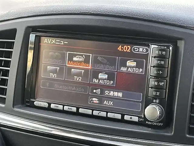 日産 エルグランド ライダー 黒クロス マニュアル 静岡県 2010(平22)年 11.3万km ブリリアントホワイトパール １オーナー　/純正ナビ（HC510D-W）/地デジ　/Bカメラ　/純正後席モニター/両側パワスラ　/木目調パネル　/ハーフレザーシート/ETC　/オートライト　/オーテック18インチAW　/ウィンカーミラー　/スマートキー　/スペアキー　/保証書　/取説