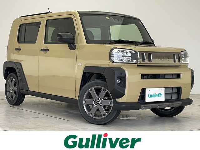 ダイハツ タフト G ダーククロムベンチャー 愛知県 2023(令5)年 2.4万km サンドベージュメタリック 衝突被害軽減ブレーキ/社外7インチSDナビ　ナビあり/ガラスルーフ/シートヒーター/社外フルセグTV/CD/Bluetooth/バックカメラ/コーナーセンサー/純正アルミホイール/ルーフレール/LEDヘッドライト/オートマチックハイビーム/ドライブレコーダー/ETC/ステアリングスイッチ/スマートキー/プッシュスタート