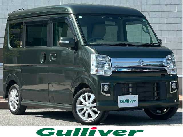 スズキ エブリィ ワゴン PZターボ スペシャル 滋賀県 2019(令1)年 5.5万km クールカーキPM ガソリン/2WD(FR)/4速AT/両側パワースライドドア/7インチ純正ナビ【CN-RZ746W】/(FM/AM/CD/DVD/フルセグ/Bluetooth)/ETC/デュアルカメラブレーキサポート/レーンキープアシスト	/リヤパーキングセンサー/踏み間違い防止アシスト/運転席シートヒーター	/電動格納ミラー/ステアリングスイッチ/オートライト/LEDヘッドライト/フロントフォグ/フルオートエアコン/プッシュスタート/スマートキー/スペアキー/純正フロアマット/ドアバイザー