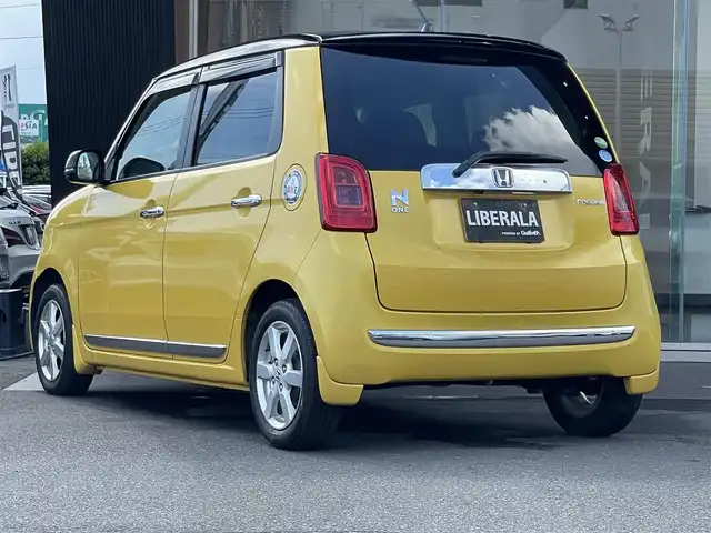 ホンダ Ｎ ＯＮＥ プレミアム Lパッケージ 三重県 2013(平25)年 4万km 黄 ワンオーナー/ディスプレイオーディオ/CD再生/バックカメラ/プッシュスタート/純正14インチアルミホイール/スマートキー/オートライト/純正フロアマット/ETC/取扱説明書/新車時保証書/スペアキー1本