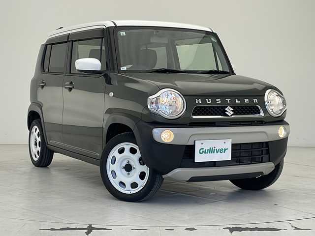 スズキ ハスラー G ターボ 沖縄県 2019(平31)年 7.1万km クールカーキパールメタリック/ホワイト2トーンルーフ 社外ナビ 【CN-RE05WD】/　(フルセグTV/Bluetooth/CD/DVD/AM/FM)/バックカメラ/ETC/衝突軽減システム/レーンキープアシスト/デュアルブレーキサポート/スマートキー/ステアリングスイッチ/アイドリングストップ/スマートキー/ステアリングスイッチ/アイドリングストップ