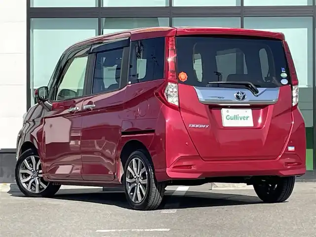 トヨタ ルーミー カスタムG－T 和歌山県 2017(平29)年 3.8万km マゼンタベリーマイカM 純正9インチナビ（NSZT-Y66T)/バックカメラ/フルセグTV/衝突軽減ブレーキ/クルーズコントロール/横滑り防止/後方コーナーセンサー/オートライト/ドラレコ/ビルトインETC/両側パワスラ/シートヒーター/ステリモ/LEDヘッドライト/フォグランプ/後席サンシェード