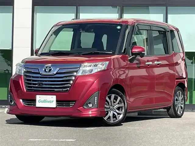 トヨタ ルーミー カスタムG－T 和歌山県 2017(平29)年 3.8万km マゼンタベリーマイカM 純正9インチナビ（NSZT-Y66T)/バックカメラ/フルセグTV/衝突軽減ブレーキ/クルーズコントロール/横滑り防止/後方コーナーセンサー/オートライト/ドラレコ/ビルトインETC/両側パワスラ/シートヒーター/ステリモ/LEDヘッドライト/フォグランプ/後席サンシェード