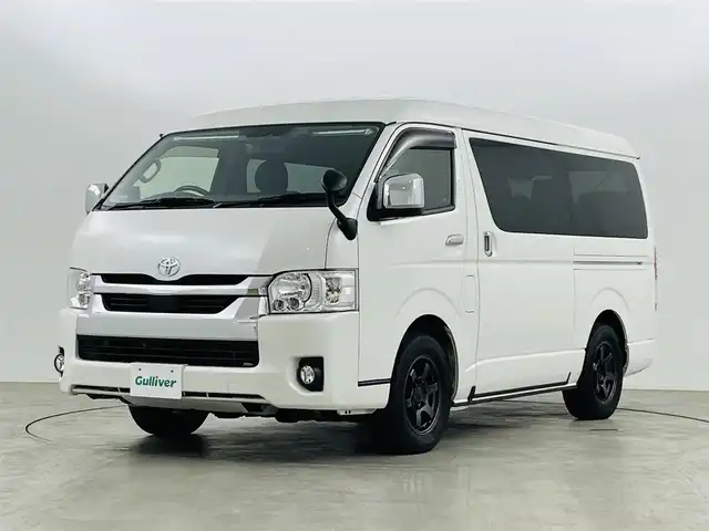 トヨタ ハイエース ファインテックツアラー 福島県 2021(令3)年 3.3万km ホワイトパールクリスタルシャイン ワンオーナー/社外フリップダウンモニター/社外メモリーナビゲーション/型式：AVIC-CW910/【AM/FM/CD/DVD/Bluetooth/フルセグTV】/・AC100v電源/・全方位モニター/・デジタルインナーミラー/・社外ETC/プリクラッシュセーフティ/クルーズコントロール/車線逸脱警報装置/前後コーナーセンサー/両側パワースライドドア/ステアリングスイッチ/社外RSレーダー/RAYS16インチアルミホイール/LEDヘッドライト/・オートライト/・フロントフォグライト/プッシュスタート/・スマートキー/・スペアキー/取扱説明書/・保証書
