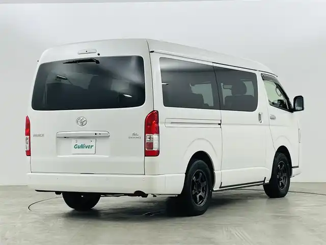 トヨタ ハイエース ファインテックツアラー 福島県 2021(令3)年 3.3万km ホワイトパールクリスタルシャイン ワンオーナー/社外フリップダウンモニター/社外メモリーナビゲーション/型式：AVIC-CW910/【AM/FM/CD/DVD/Bluetooth/フルセグTV】/・AC100v電源/・全方位モニター/・デジタルインナーミラー/・社外ETC/プリクラッシュセーフティ/クルーズコントロール/車線逸脱警報装置/前後コーナーセンサー/両側パワースライドドア/ステアリングスイッチ/社外RSレーダー/RAYS16インチアルミホイール/LEDヘッドライト/・オートライト/・フロントフォグライト/プッシュスタート/・スマートキー/・スペアキー/取扱説明書/・保証書