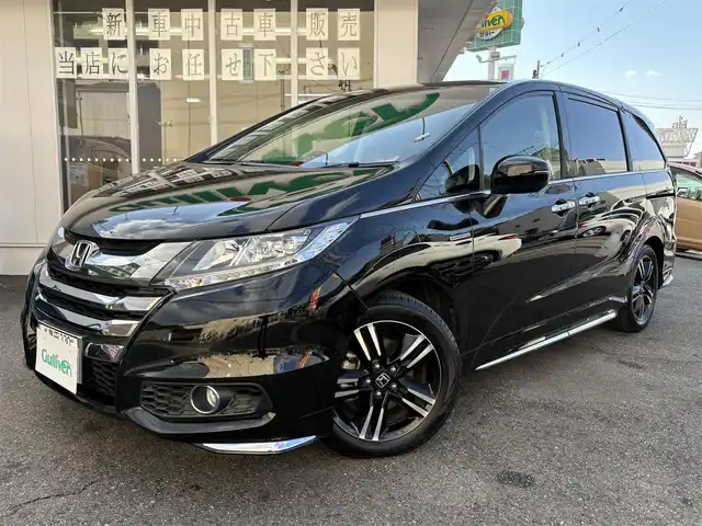ホンダ オデッセイ ハイブリッド 愛知県 2017(平29)年 4.5万km クリスタルブラックパール ワンオーナー/ホンダセンシング車/両側パワースライドドア/アルパインフィリップダウンモニター/クルコン/パワーシート/純正ナビ/フルセグテレビ/Bluetooth/ビルトインETC/ドラレコ前後/ハーフレザーシート/ブラインドスポットインフォメーション（側後方検知機能）/CMBS/LKAS/AC100V/バックカメラ/純正アルミホイール/純正マット/プッシュスタート/取説、保証書あります。