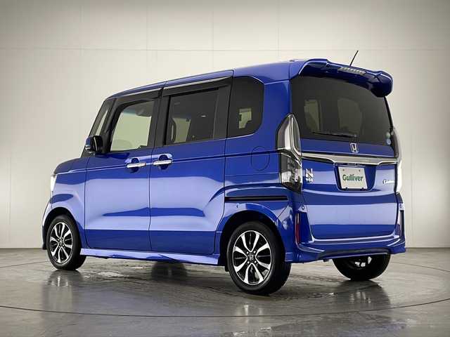 ホンダ Ｎ ＢＯＸ カスタム G L ホンダセンシング 宮崎県 2018(平30)年 5.1万km ブリリアントスポーティブルーメタリック2トーン 禁煙車/純正ナビＴＶ/（VXM-185VFi/CD/DVD/Bluetooth/ワンセグTV)/純正バックカメラ/純正ビルトインETC/純正LEDオートライト/純正LEDフォグ/純正エアロ/純正ルーフエンドスポイラー/純正14インチアルミ/純正フロアマット/両側電動スライドドア/アダプティブクルーズコントロール/レーンディパーチャーアラート/クリアランスソナー/ハーフシェイドガラス/オートエアコン（プラズマクラスター）/ウインカードアミラー/スマートキー/プッシュエンジンスタート
