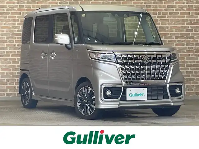 スズキ スペーシア カスタム HYBRID XS 岩手県 2023(令5)年 0.6万km スチールシルバーM ４WD/全方位モニター/ヘッドアップディスプレイ/スズキコネクト対応通信機装着車/スズキセーフティサポート/デュアルカメラブレーキサポート/アダプティブクルーズコントロール/車線維持支援機能/車線逸脱警報/誤発進抑制機能/先行車発進お知らせ機能/標識認識機能/リヤパーキングセンサー/前席シートヒーター/両側パワースライドドア/スリムサーキュレーター/ロールサンシェード/純正ナビ/フルセグTV/LEDヘッドライト/純正15インチアルミホイール