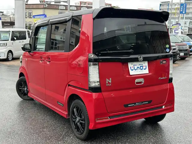ホンダ Ｎ ＢＯＸ 2トーン カスタム G Aパッケージ 沖縄県 2014(平26)年 3.7万km ミラノレッド (株)IDOMが運営する【じしゃロンコザ店】の自社ローン専用車両になりますこちらは現金またはオートローンご利用時の価格です。自社ローンご希望の方は別途その旨お申付け下さい/純正ナビ　/ＴＶ　/ＣＤ再生　/ＥＴＣ　/バックカメラ　/片側パワースライドドア　/アイドリングストップ　　/純正フロアマット　/カーテンエアバック　/ＨＩＤヘッドライト　/スマートキー　/プッシュスタート
