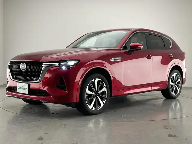 マツダ ＣＸ－６０ XD HV プレミアムモダン 愛知県 2022(令4)年 3.2万km ソウルレッドクリスタルM 純正１２．３インチナビ/BOSEプレミアムサウンドシステム/ワイヤレス充電/サンルーフ/白レザーシート/全方位カメラ/HDMI/AC100V充電/フルセグTV/全席シートヒーター/パワーシート/パワーバックドア/ステアリングヒーター/パドルシフト/ブラインドスポットモニター/コーナーセンサー/LEDオートライト/純正アルミホイール/カーテンエアバック/ETC/前後ドライブレコーダー/レーダークルーズコントロール/純正フロアマット/禁煙車