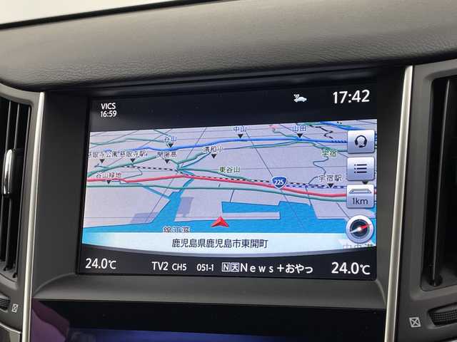 日産 スカイライン 200GT－t 鹿児島県 2014(平26)年 0.3万km クリスタルホワイトパール 純正ナビ/(BT/AM/FM/CD/DVD/フルセグTV)/バックカメラ/クルーズコントロール/ハーフレザーシート/前席パワーシート/ハーフレザーシート/純正LEDヘッドライト/ETC/革巻きステアリング/パドルシフト/ターボ/純正リモコンエンジンスターター/スペアキー/保証書/取扱説明書/ワンオーナー