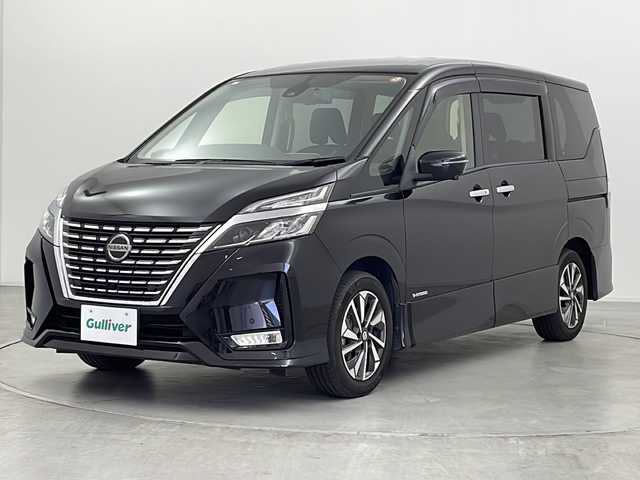 日産 セレナ ハイウェイスター V 群馬県 2021(令3)年 5.7万km ダイヤモンドブラック 純正10型ナビ　純正11型後席モニター　全周囲カメラ　衝突被害軽減ブレーキ　BSM　プロパイロット　アダプティブクルーズコントロール　両側電動スライドドア　純正ETC 純正ドライブレコーダー　禁煙車