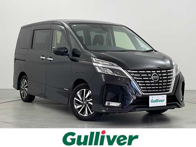 日産 セレナ ハイウェイスター V 群馬県 2021(令3)年 5.7万km ダイヤモンドブラック 純正10型ナビ　純正11型後席モニター　全周囲カメラ　衝突被害軽減ブレーキ　BSM　プロパイロット　アダプティブクルーズコントロール　両側電動スライドドア　純正ETC 純正ドライブレコーダー　禁煙車