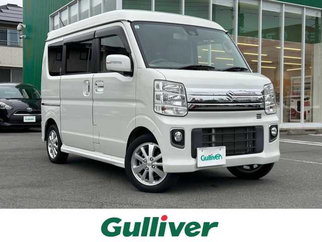 スズキ エブリィ ワゴン PZターボ スペシャル 静岡県 2017(平29)年 0.9万km パールホワイト エンジンスタートボタン/パワーステアリング/パワーウィンドウ/スマートキー/Bluetooth接続/CDチェンジャー/USB入力端子/フルセグTV/DVD再生機能ありナビ/ベンチシート/純正フロアマット/両側パワースライドドア/ABS/横滑り防止装置/盗難防止装置/オートライト/キセノンヘッドライト/ダブルエアバック/衝突軽減システム/左側オートステップ