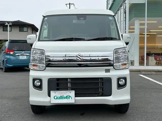 スズキ エブリィ ワゴン PZターボ スペシャル 静岡県 2017(平29)年 0.9万km パールホワイト エンジンスタートボタン/パワーステアリング/パワーウィンドウ/スマートキー/Bluetooth接続/CDチェンジャー/USB入力端子/フルセグTV/DVD再生機能ありナビ/ベンチシート/純正フロアマット/両側パワースライドドア/ABS/横滑り防止装置/盗難防止装置/オートライト/キセノンヘッドライト/ダブルエアバック/衝突軽減システム/左側オートステップ