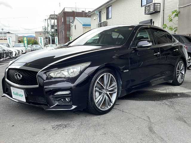 日産 スカイライン ハイブリッド 350GT Type SP 茨城県 2015(平27)年 8.7万km ガーネットブラック 純正ナビ　/全方位カメラ　/サンルーフ　/ＬＥＤライト　/クリアランスソナー　/レーダークルーズコントロール　/レーンキープアシスト　/パドルシフト　/ドラレコ　/パワーシート　/オートライト　/Ｂｌｕｅｔｏｏｔｈ接続/iPod/AUX接続可能/フォグランプ/ウィンカーミラー/純正AW19インチ/スマートキー/プッシュスタート/ETCビルトイン/ワンセグTV