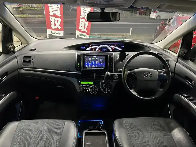 トヨタ エスティマ アエラス レザーパッケージ 茨城県 2015(平27)年 6.9万km ホワイトパールクリスタルシャイン プッシュスタート/MT付きAT/スマートキー/Wエアコン/クルーズコントロール/SDナビ（DVD再生機能あり）/フルセグTV/ビルトインETC/carrozzeriaフリップダウンモニター/格納式サードシート/D席パワーシート/純正フロアマット/両側パワースライドドア/純正アルミホイル/前後クリアランスソナー/オートライト/Wエアバック