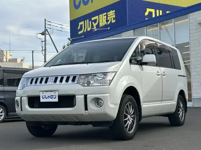 三菱 デリカＤ：５ G－Power package 道北・旭川 2014(平26)年 12.7万km ウォームホワイトP/クールシルバー (株)IDOMが運営する【じしゃロン旭川店】の自社ローン専用車両になります。こちらは現金またはオートローンご利用時の価格です。自社ローンご希望の方は別途その旨お申付け下さい/　/・社外ナビ(CD/DVD/BT/SD/フルセグ)/・バックカメラ/・ビルトインETC/・クルーズコントロール/・パドルシフト/・両側パワースライドドア/・スマートキー2個/・フォグランプ/・取扱説明書
