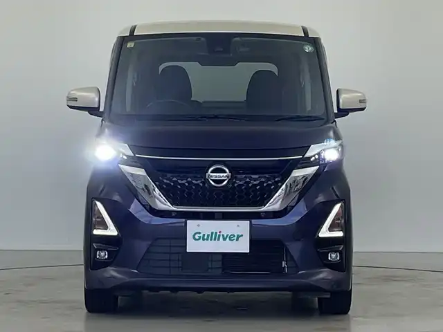 日産 ルークス HWS Gターボ プロパイロットED 岐阜県 2020(令2)年 6.2万km パープルＭ 純正9インチディスプレイオーディオ/AppleCarPlay /AndroidAuto /Bluetooth /HDMI/FM AM/USB/ナビ・ドラレコ連動機能/iPod/アラウンドビューモニター/両側パワースライドドア/革巻きステアリング/ステアリングリモコン/ビルトインETC/プロパイロット/エマージェンシーブレーキ/車線逸脱警報/車線逸脱防止支援/ハンドル支援/速度標識認識機能/道路標識認識機能/先行車発進お知らせ機能/ふらつき警報/フロントソナー/リアソナー/タイヤアングルガイド