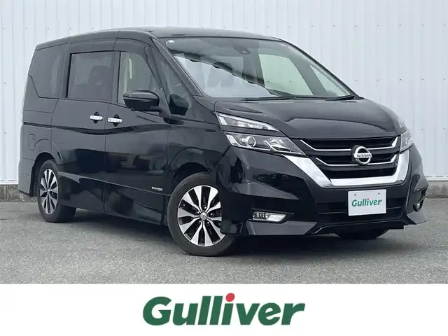 日産 セレナ ハイウェイスターVセレクションⅡ 福岡県 2018(平30)年 2.8万km ダイヤモンドブラック 防水シート車/フリップダウンモニター/アラウンドビューモニター/純正ナビ（ＭＭ３１８Ｄ－Ｗ）/フルセグＴＶ/BT/SD/AM/FM/エマージェンシーブレーキ/両側パワースライドドア/クルーズコントロール/LDW/インテリジェントパーキングアシスト/ＬＥＤオートライト/フォグランプ/純正ＡＷ/ステアリングリモコン/アイドリングストップ/スマートキー/プッシュスタート/ロールサンシェード/シートバックテーブル