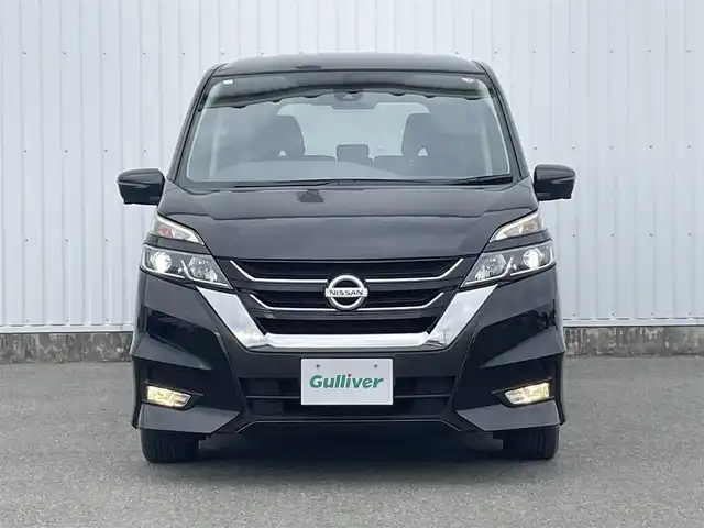 日産 セレナ ハイウェイスターVセレクションⅡ 福岡県 2018(平30)年 2.8万km ダイヤモンドブラック 防水シート車/フリップダウンモニター/アラウンドビューモニター/純正ナビ（ＭＭ３１８Ｄ－Ｗ）/フルセグＴＶ/BT/SD/AM/FM/エマージェンシーブレーキ/両側パワースライドドア/クルーズコントロール/LDW/インテリジェントパーキングアシスト/ＬＥＤオートライト/フォグランプ/純正ＡＷ/ステアリングリモコン/アイドリングストップ/スマートキー/プッシュスタート/ロールサンシェード/シートバックテーブル