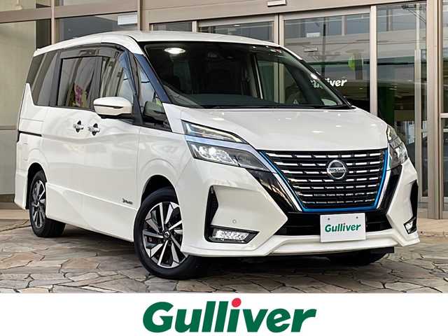 日産 セレナ e－パワー ハイウェイスター V 静岡県 2019(令1)年 5.5万km ブリリアントホワイトパール 純正ナビ/・CD/・DVD/・FM/・AM/・フルセグTV/・Bluetooth/主要装備/・アラウンドビューモニター/・後席フリップダウン/・ドラレコ/・両側パワスラ/・シートヒーター/・ハンドルヒーター/・リアエアコン/・プロパイロット/・エマージェンシーブレーキ/・サイド＋カーテンエアバッグ/・LEDヘッドライト/・コーナーセンサー