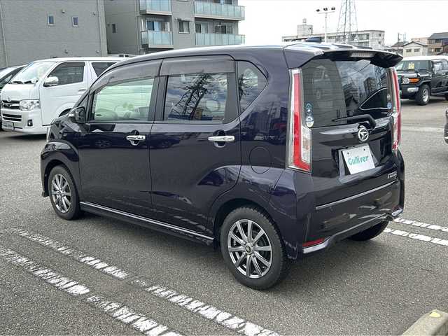 ダイハツ ムーヴ カスタム X ハイパー SAⅡ 石川県 2016(平28)年 5.7万km ナイトシャドーパープルクリスタルM 社外SDナビ【MDV-D403W】/（AM/FM/CD/DVD/BT/USB/SD/ワンセグ）/バックカメラ/社外14インチアルミホイール/純正14インチアルミホイール夏タイヤ車載/オートLEDヘッドライト/フロントフォグランプ/プッシュスタート/スペアキー（1本）/盗難防止装置/ハーフレザーシート/コーナーセンサー(後のみ)/純正フロアマット