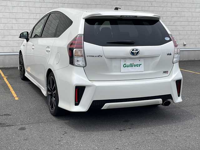 トヨタ プリウス α S ツーリングセレクション G’s 茨城県 2016(平28)年 7.2万km ホワイトパールクリスタルシャイン LEDオートライト/ハーフレザーシート/純正18インチアルミホイール/ステアリングスイッチ/純正オーディオ/スマートキー/ETC