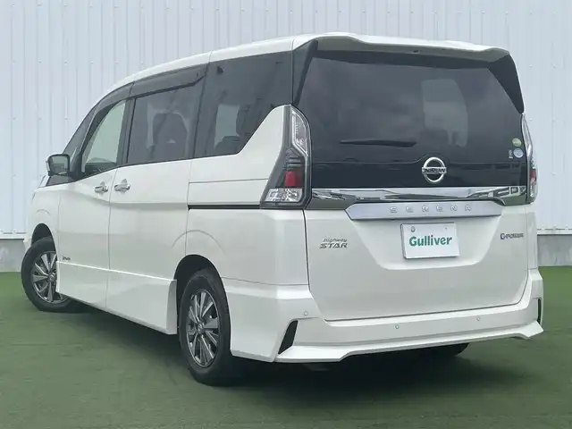 日産 セレナ e－パワー ハイウェイスター V 香川県 2019(平31)年 3.8万km ブリリアントホワイトパール 登録時走行距離：37659km/ディーラー純正9型ナビ/　フルセグTV/フリップダウンモニター/両側パワースライドドア/エマージェンシーブレーキ/レーダークルーズコントロール/レーンキープアシスト/クリアランスソナー/横滑り防止装置/LEDヘッドライト/オートライト/フォグランプ/ビルトインETC/ドライブレコーダー/ロールサンシェード/シートヒーター/ISOFIX/革巻きステアリング/ステアリングスイッチ/ステアリングヒーター/プッシュスタート/スマートキー/スペアキー