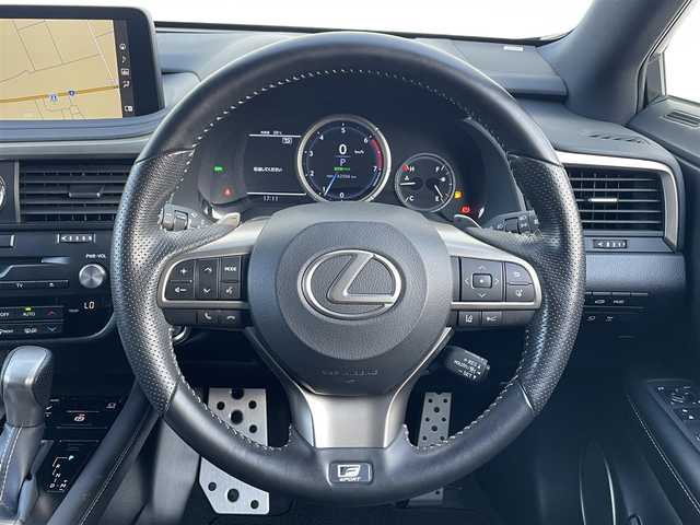 レクサス ＲＸ 300 Fスポーツ 滋賀県 2019(令1)年 4.3万km ヒートブルーコントラストレイヤリング Mark Levinson/純正ナビ/・フルセグTV/・Bluetooth/・CD/・DVD/・USB/・バックカメラ/ETC/ドラレコ/コーナーセンサー/レーダークルーズコントロール/レーンキープアシスト/プリクラッシュセーフティー/横滑り防止装置/オートライト/オートハイビーム/フォグランプ/電格ウィンカーミラー/パワーバックドア/レザーシート/パワーシート/メモリーシート/シートヒーター/エアーシート/センターデフロック/アイドリングストップ/プッシュスタート/スマートキー/フォグランプ
