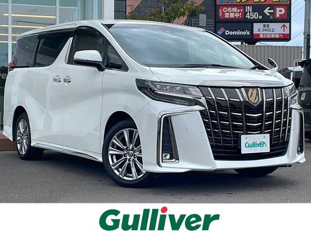 トヨタ アルファード S タイプゴールド 道央・札幌 2020(令2)年 3.9万km ホワイトパールクリスタルシャイン ・４WD/・衝突軽減ブレーキ/・寒冷地仕様/・純正ディスプレイオーディオ/　CD＆DVD＆BT/・バックカメラ/・両側パワースライドドア/・パワーバックドア/・フリップダウンモニター/・コーナーセンサー/・レーンキープアシスト/・レーダークルーズコントロール/・ハーフレザーシート/・前後ドライブレコーダー/・オートライト/・オートエアコン/・アイドリングストップ/・プッシュスタート/・スマートキー/・ビルトインETC/・MT付きAT/・純正フロアマット/・ドアバイザー/・ウィンカーミラー/・フォグライト/・LEDヘッドライト