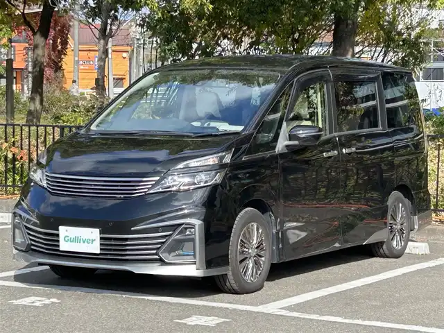 日産 セレナ ライダー オーテック30th プロパイロットE 宮城県 2016(平28)年 7.9万km ダイヤモンドブラック エマージェンシーブレーキ/・プロパイロット/・標識検知機能/・ハンドル支援/・側方支援/・レーンキープアシスト/パワースライドドア（両側）/純正大画面ナビ/・型番：MM516D-L/・フルセグTV/Bluetooth/CD/DVD/・バックカメラ/・ETC/・ドライブレコーダー（前後）/・デジタルインナーミラー/両側パワースライドドア/電子パーキング/・オートブレーキホールド/アイドリングストップ/革巻きステアリング/・ステアリングリモコン/シートヒーター（運転席/助手席）/プッシュスタート/・スマートキー/LEDヘッドライト/・オートライト/・フォグライト/フロアマット/電動格納ミラー