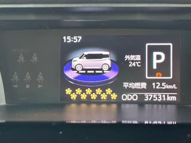 トヨタ ルーミー カスタムG－T 茨城県 2019(平31)年 3.8万km パールホワイトⅢ 純正ナビ/　(AM/FM/CD/Bluetooth/フルセグ)/バックカメラ/フロントリップエアロ/前方ドライブレコーダー/クルーズコントロール/両側パワースライドドア/ビルトインETC2.0/LEDヘッドライト/シートヒーター/前後コーナーセンサー/純正アルミホイール/スタッドレスタイヤ付属/オートライト/パワーステアリング