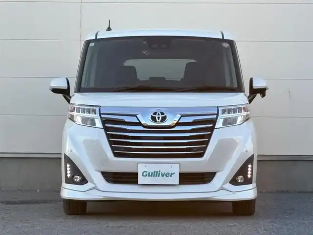 トヨタ ルーミー カスタムG－T 茨城県 2019(平31)年 3.8万km パールホワイトⅢ 純正ナビ/　(AM/FM/CD/Bluetooth/フルセグ)/バックカメラ/フロントリップエアロ/前方ドライブレコーダー/クルーズコントロール/両側パワースライドドア/ビルトインETC2.0/LEDヘッドライト/シートヒーター/前後コーナーセンサー/純正アルミホイール/スタッドレスタイヤ付属/オートライト/パワーステアリング