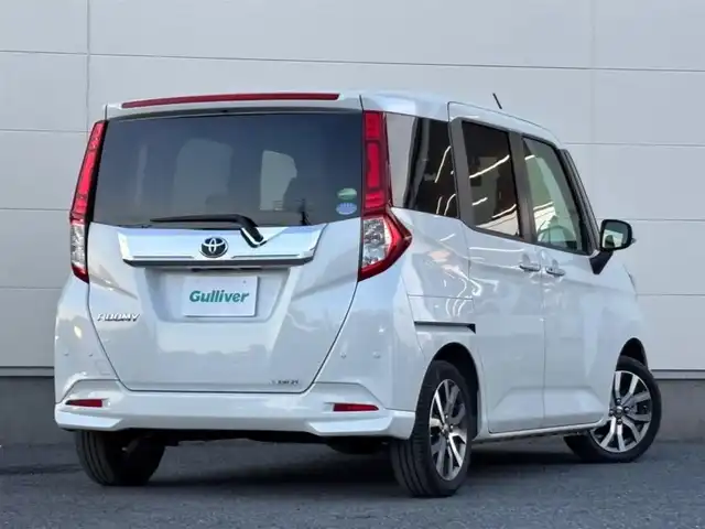 トヨタ ルーミー カスタムG－T 茨城県 2019(平31)年 3.8万km パールホワイトⅢ 純正ナビ/　(AM/FM/CD/Bluetooth/フルセグ)/バックカメラ/フロントリップエアロ/前方ドライブレコーダー/クルーズコントロール/両側パワースライドドア/ビルトインETC2.0/LEDヘッドライト/シートヒーター/前後コーナーセンサー/純正アルミホイール/スタッドレスタイヤ付属/オートライト/パワーステアリング