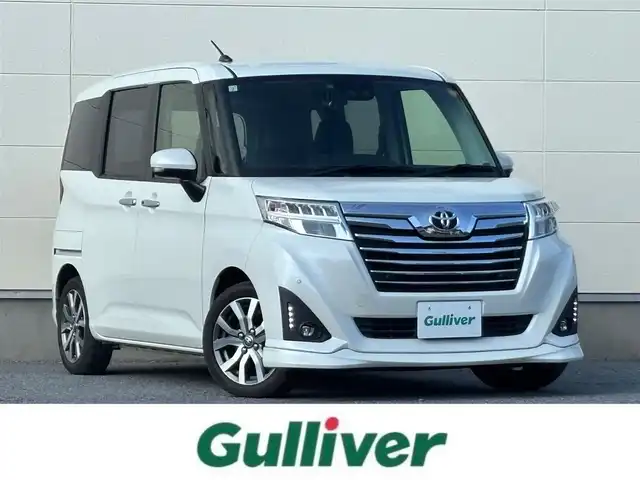 トヨタ ルーミー カスタムG－T 茨城県 2019(平31)年 3.8万km パールホワイトⅢ 純正ナビ/　(AM/FM/CD/Bluetooth/フルセグ)/バックカメラ/フロントリップエアロ/前方ドライブレコーダー/クルーズコントロール/両側パワースライドドア/ビルトインETC2.0/LEDヘッドライト/シートヒーター/前後コーナーセンサー/純正アルミホイール/スタッドレスタイヤ付属/オートライト/パワーステアリング