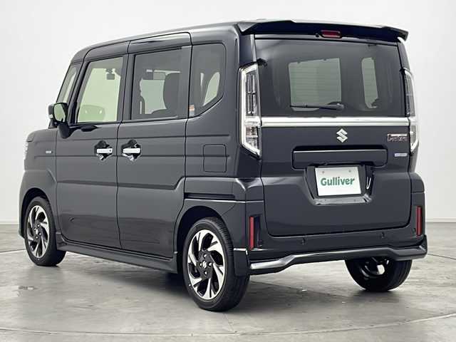 スズキ スペーシア カスタム HYBRID XS 群馬県 2024(令6)年 0.1万km ブルーイッシュブラックパール3 純正９型ナビ　全方位カメラ　前後ドラレコ　ＨＵＤ　ハーフレザー　シートヒーター　ステアリングヒーター　両側電動スライドドア　アダプティブクルーズコントロール　衝突被害軽減ブレーキ　ＬＥＤライト　禁煙車