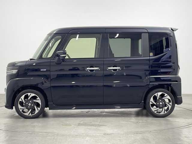 スズキ スペーシア カスタム HYBRID XS 群馬県 2024(令6)年 0.1万km ブルーイッシュブラックパール3 純正９型ナビ　全方位カメラ　前後ドラレコ　ＨＵＤ　ハーフレザー　シートヒーター　ステアリングヒーター　両側電動スライドドア　アダプティブクルーズコントロール　衝突被害軽減ブレーキ　ＬＥＤライト　禁煙車