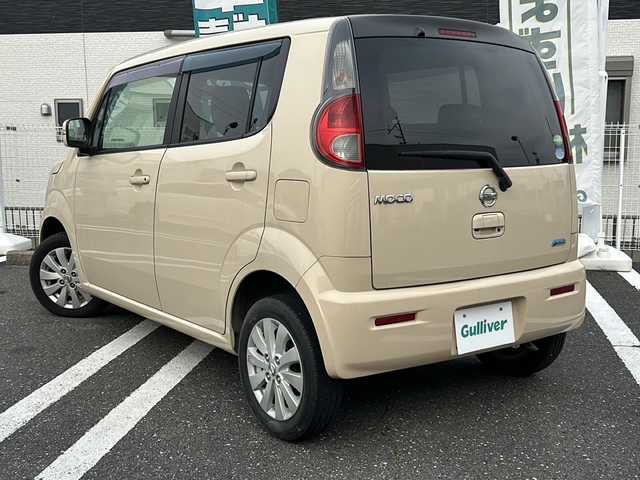 日産 モコ X 三重県 2014(平26)年 4.7万km ミルクティーベージュ 登録時46982km/純正オーディオ(AM/FM/CD/USB)/バックカメラ/アイドリングストップ/純正ホイール/電格ミラー/社外フロアマット/ドアバイザー/AAC/プッシュスタート/スマートキー
