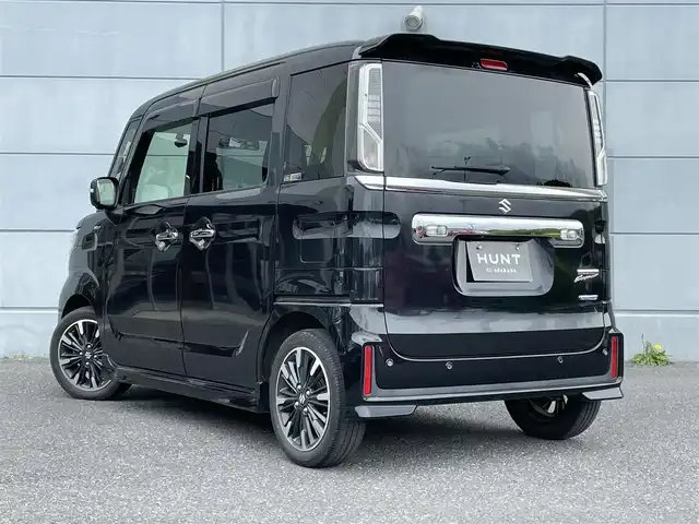 スズキ スペーシア カスタム HYBRID XS 千葉県 2020(令2)年 4.2万km ブルーイッシュブラックパール3 衝突軽減ブレーキ/レーンキープアシスト/レーダークルーズコントロール/クリアランスソナー/ヘッドアップディスプレイ/純正SDナビ/　フルセグ/BT/DVD/CD/USB/全方位カメラ/ステアリングスイッチ/ETC/ハーフレザーシート/シートヒーター/両側パワースライドドア/LEDヘッドライト/オートライト/フォグライト/スマートキー/プッシュスタート/純正フロアマット