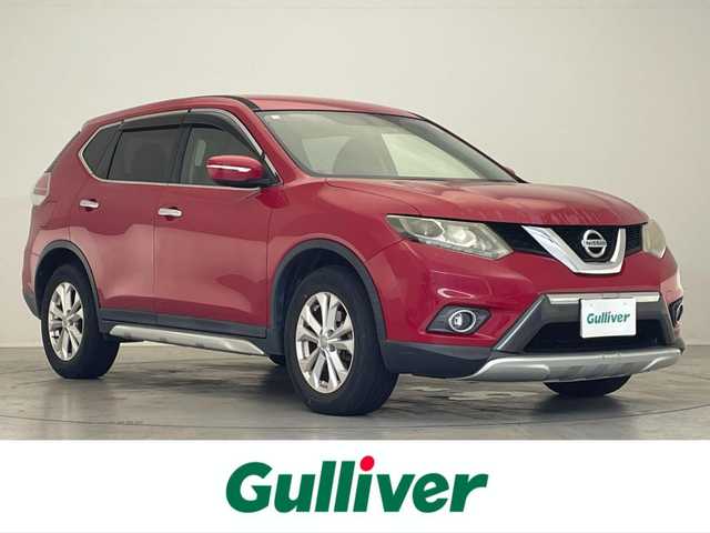 日産 エクストレイル 20X 滋賀県 2014(平26)年 15.1万km バーニングレッド 純正ナビ/（CD/DVD/フルセグTV/BT/FM/AM）/ETC/前席シートヒーター/カブロンシート/ステアリングスイッチ/インテリジェントキー/プッシュスタート/純正ドアバイザー/純正フロアマット/純正17インチAW