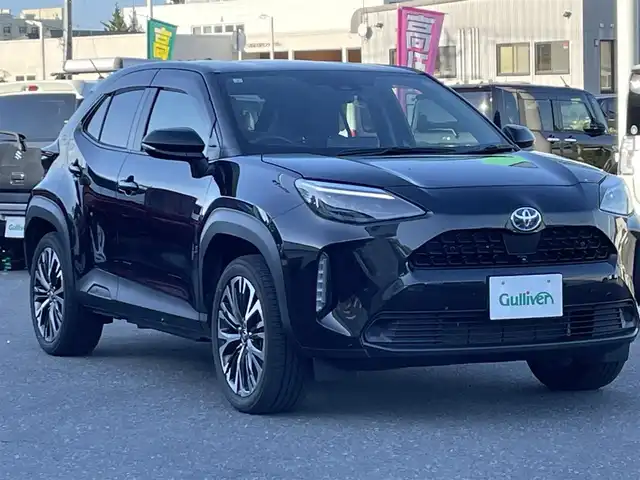 トヨタ ヤリスクロス ハイブリッド Z 青森県 2021(令3)年 7.4万km ブラックマイカ ４WD/純正ナビ/フルセグTV/CD/DVD/BT/ドライブレコーダー/ETC/アラウンドビューモニター/バックカメラ/D席パワーシート/パワーバックドア/トヨタセーフティセンス/オートライト/ハイビームアシスト/横滑り防止装置/１６インチ社外AW付スタッドレスタイヤ積込/純正フロアマット/純正ドアバイザー