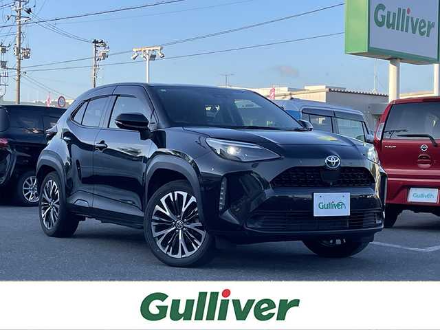 トヨタ ヤリスクロス ハイブリッド Z 青森県 2021(令3)年 7.4万km ブラックマイカ ４WD/純正ナビ/フルセグTV/CD/DVD/BT/ドライブレコーダー/ETC/アラウンドビューモニター/バックカメラ/D席パワーシート/パワーバックドア/トヨタセーフティセンス/オートライト/ハイビームアシスト/横滑り防止装置/１６インチ社外AW付スタッドレスタイヤ積込/純正フロアマット/純正ドアバイザー