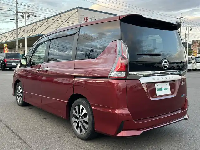 日産 セレナ ハイウェイスター 岡山県 2017(平29)年 7.2万km マルーンレッド 登録時走行距離71620km/社外ナビ/フルセグTV(AM/FM/CD/DVD/Bluetooth)/ALPINE12.8インチフリップダウンモニター/バックカメラ/片側パワースライドドア/ビルトインETC/ドライブレコーダー/ハンズフリーオートスライドドア/クルーズコントロール/アイドリングストップ/ECOモード/横滑り防止装置/プッシュスタート/スマートキー/純正フロアマット/16インチ純正AW