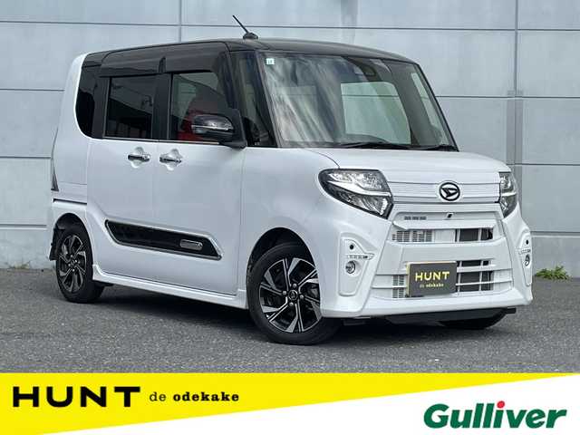 ダイハツ タント カスタム X 千葉県 2021(令3)年 2.1万km ブラックマイカメタリック/シャイニングホワイトパール 社外7インチナビ/DVD再生機能/Bluetooth/フルセグ/バックカメラ/ステアリングスイッチ/スマートアシスト/両側パワースライドドア/フォグランプ/コーナーセンサー/ウィンカーミラー/純正フロアマット/純正アルミ/LEDヘッドライト