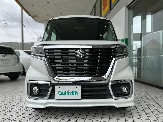 スズキ スペーシア カスタム HYBRID XS 京都府 2018(平30)年 4.2万km ピュアホワイトP スズキセーフティサポート/・デュアルセンサーブレーキサポート/・車線逸脱警報機能/・先行車発進お知らせ機能/・後退時ブレーキサポート/・ふらつき警報機能/・ハイビームアシスト/・後方誤発進抑制機能/KENWOODメモリーナビ、地デジ、Bluetooth/運転席シートヒーター/前後ドライブレコーダー/バックカメラ/LEDヘッドランプ/純正15インチアルミホイール