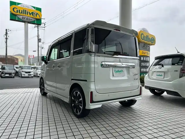 スズキ スペーシア カスタム HYBRID XS 京都府 2018(平30)年 4.2万km ピュアホワイトP スズキセーフティサポート/・デュアルセンサーブレーキサポート/・車線逸脱警報機能/・先行車発進お知らせ機能/・後退時ブレーキサポート/・ふらつき警報機能/・ハイビームアシスト/・後方誤発進抑制機能/KENWOODメモリーナビ、地デジ、Bluetooth/運転席シートヒーター/前後ドライブレコーダー/バックカメラ/LEDヘッドランプ/純正15インチアルミホイール