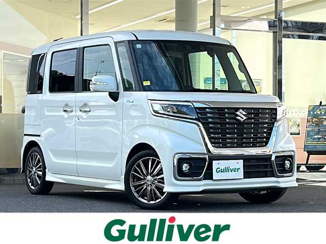 スズキ スペーシア カスタム HYBRID XS 福島県 2021(令3)年 4.3万km ピュアホワイトP 衝突軽減システム/SDナビ/両側パワースライドドア/レーダークルーズコントロール/シートヒーター/フルセグTV/CD/DVD/Bluetooth/バックカメラ/コーナーセンサー/社外アルミホイール/LEDヘッドライト/ドライブレコーダー/ETC/ステアリングスイッチ/スマートキー/プッシュスタート