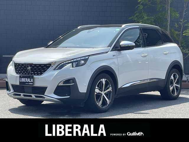 プジョー ３００８ GT ブルー HDi 滋賀県 2019(平31)年 4.4万km BLANC NACRE ファーストクラスパッケージ/・パノラミックガラスルーフ/・フロント360度カメラ/・パークアシスト/・マルチポイントランバーサポート/・運転席メモリー付き電動シート/・前席シートヒーター/ハーフレザーシート/オートテールゲート/純正ナビ/（USB/BT/CarPlay)/アダプティブクルーズコントロール/レーンキープアシスト/ブラインドスポットモニター/パーキングセンサー/インテリジェントハイビーム/ワイヤレス充電/スマートキー/ETC/フルLEDヘッドライト/純正18インチAW