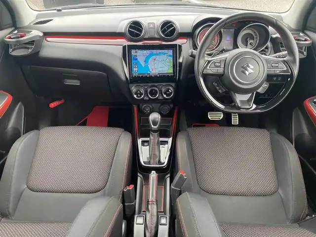 スズキ スイフト スポーツ セーフティPKG 島根県 2018(平30)年 5.9万km プレミアムシルバーメタリック 社外SDナビ(CD/DVD/BT/フルセグ)/バックカメラ/ETC/衝突被害軽減ブレーキ/車線逸脱警告/クルーズコントロール/オートライト/パドルシフト/運転席シートヒーター/取扱説明書/保証書/スペアキー×1